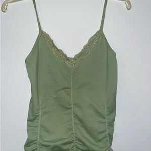 Green Lace Trim Cami Top